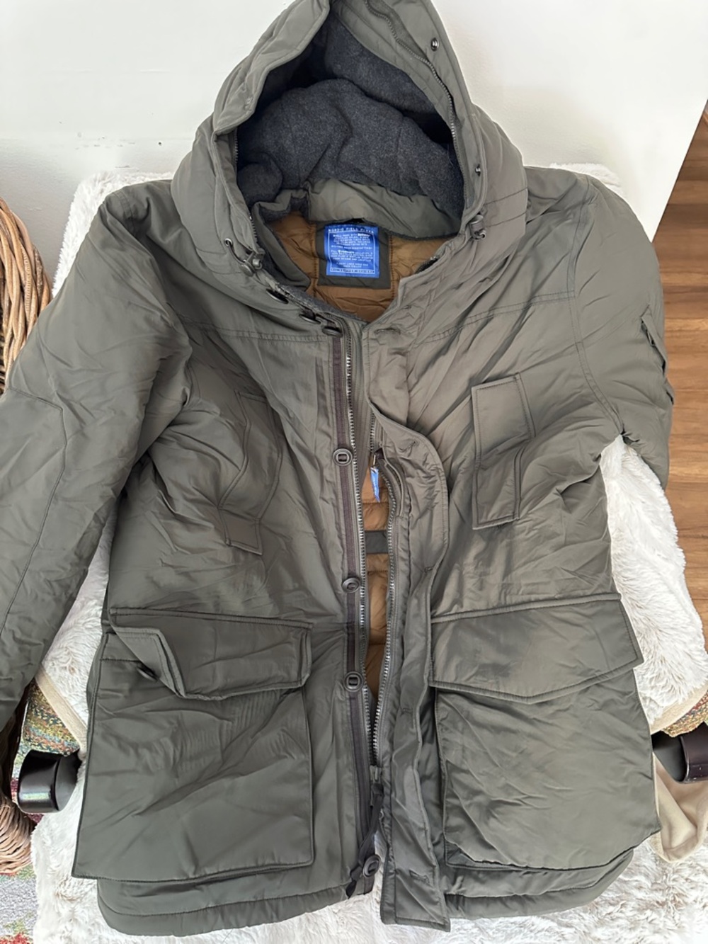 J. Crew Olive Green Hooded Puffer Jacket